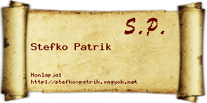 Stefko Patrik névjegykártya